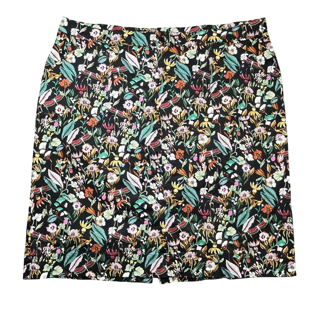 CJ Banks Dark Floral Cottagecore Pencil Skirt‎ midi Garden Print Stretch 22W